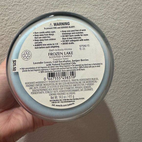 Bath & Body Works Frozen Lake 3-Wick Candle - Picture 2 of 3